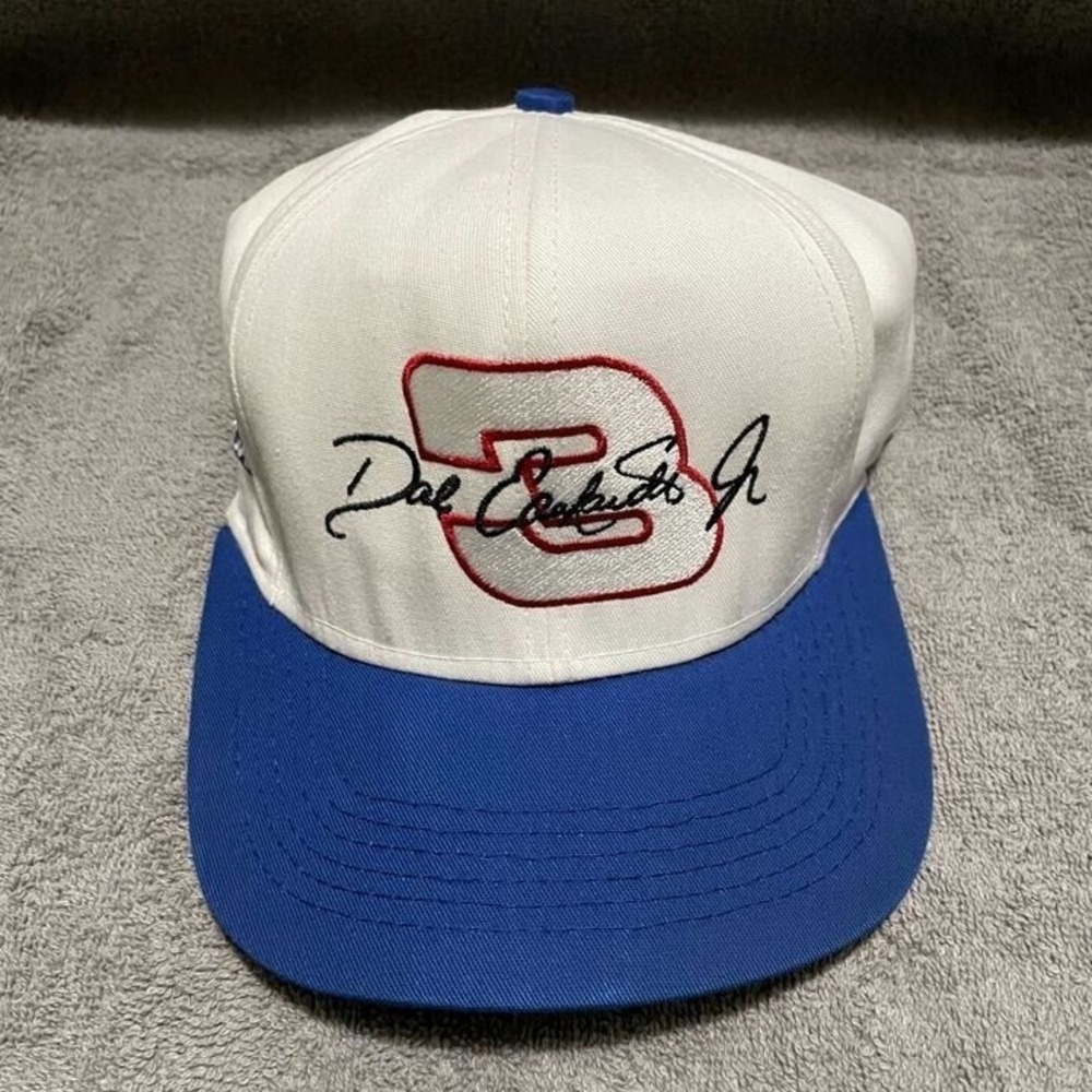 Vintage Dale Earnhardt Jr NASCAR Hat Chase Racewear Snapback White Blue USA Made